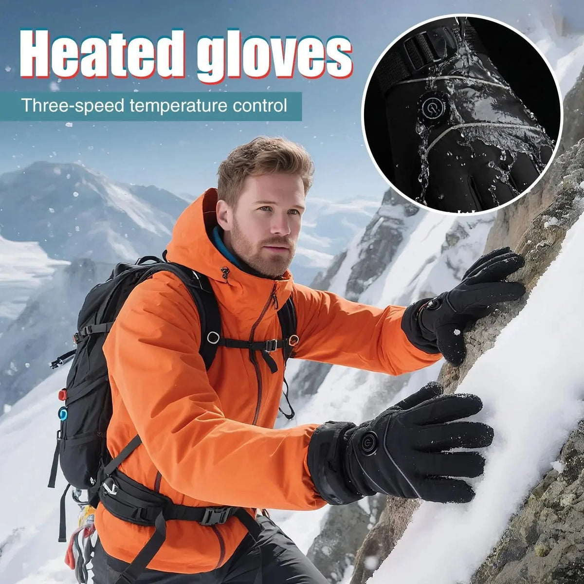Heated Gloves Rechargeable Waterproof Touchscreen-Compatible