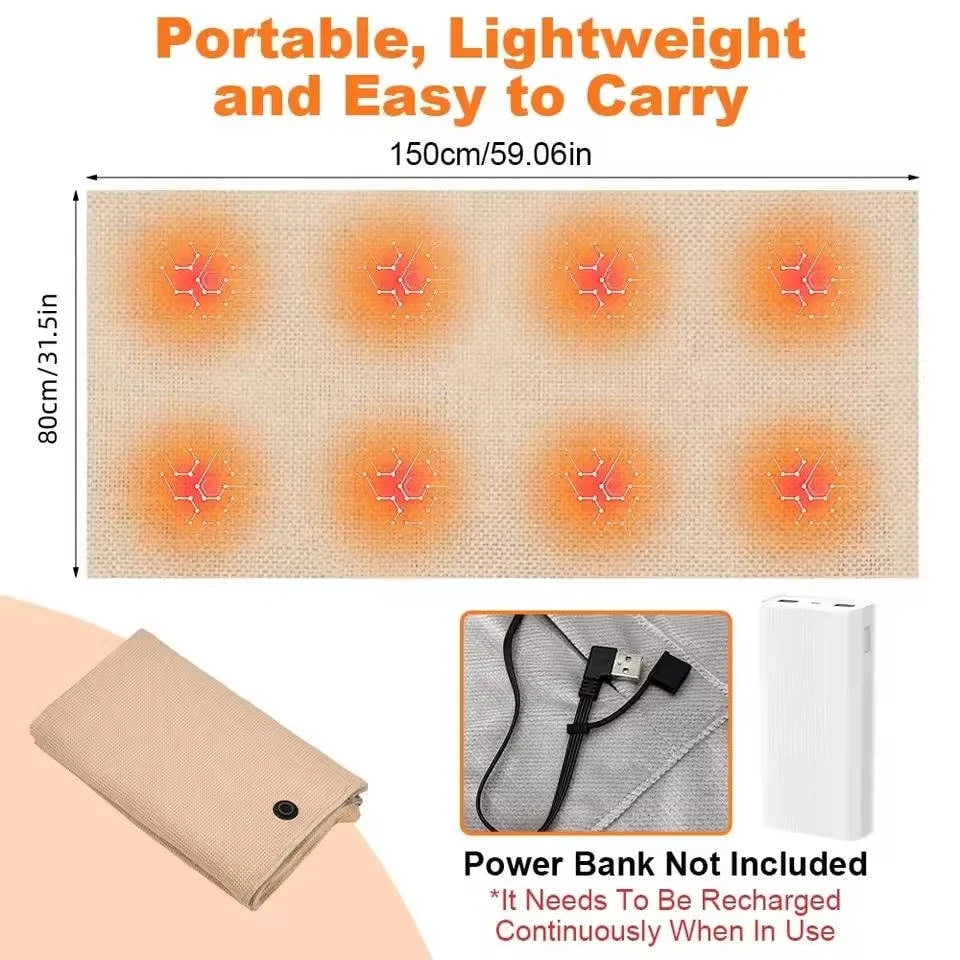 Heated Shawl Hooded Eight-Zone Heating USB Powered