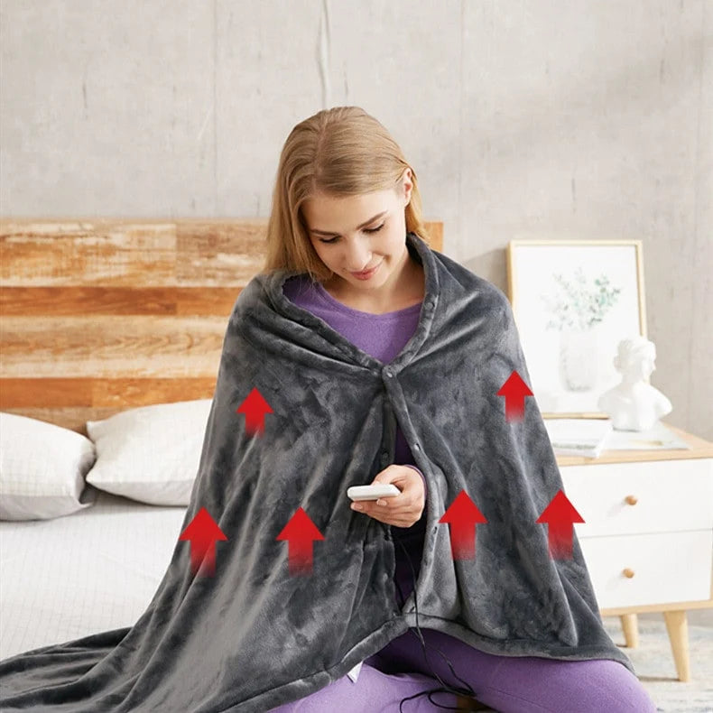 Heated Shawl USB-Powered Plush 3 Heat Levels