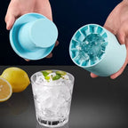 Ice Cube Tray Silicone Lidded Stackable Easy Release