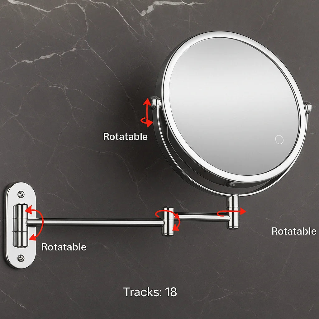 Illuminated Makeup Mirror Dimmable Rechargeable 3x Magnification