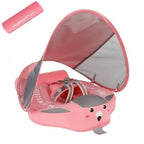 Infant Pool Float Non-Inflatable Five-Point Harness & Removable Sunshade