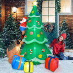 Inflatable Christmas Tree Santa & Dog Figures Weatherproof