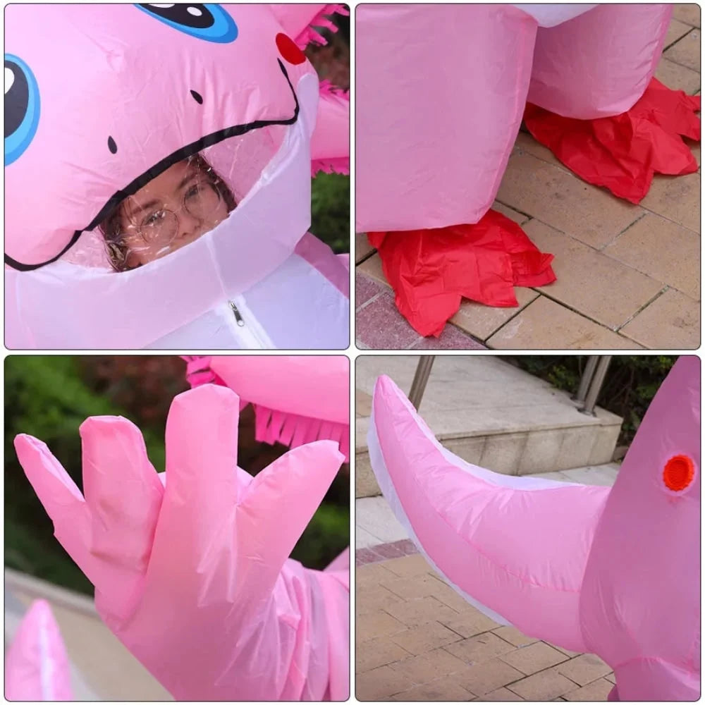 Inflatable Costume Full-Body Battery-Operated Fan Clear Face Window