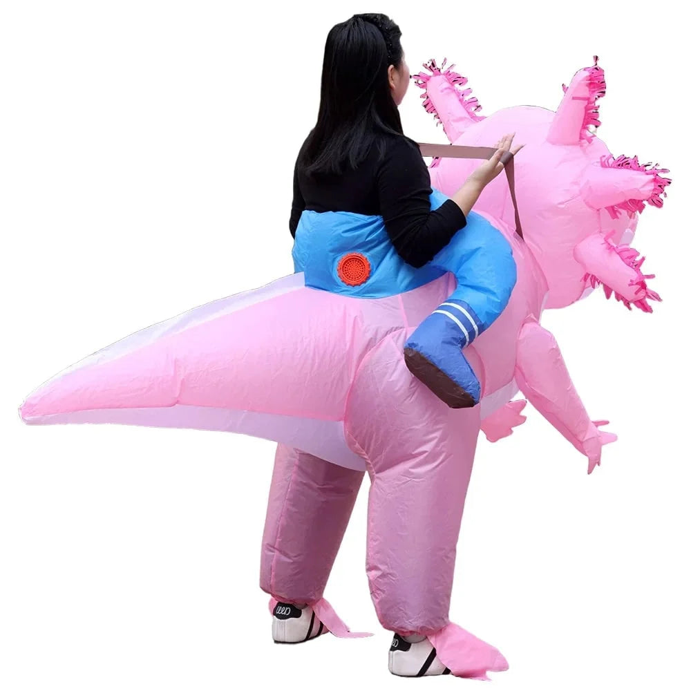 Inflatable Costume Full-Body Battery-Operated Fan Clear Face Window
