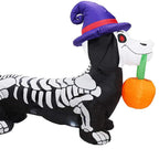 Inflatable Dog Skeleton Design Glowing Eyes Quick-Inflate Weatherproof