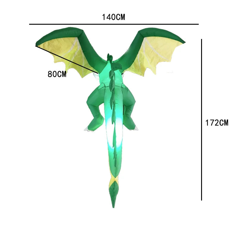 Inflatable Dragon LED Lights & Fireball Effect