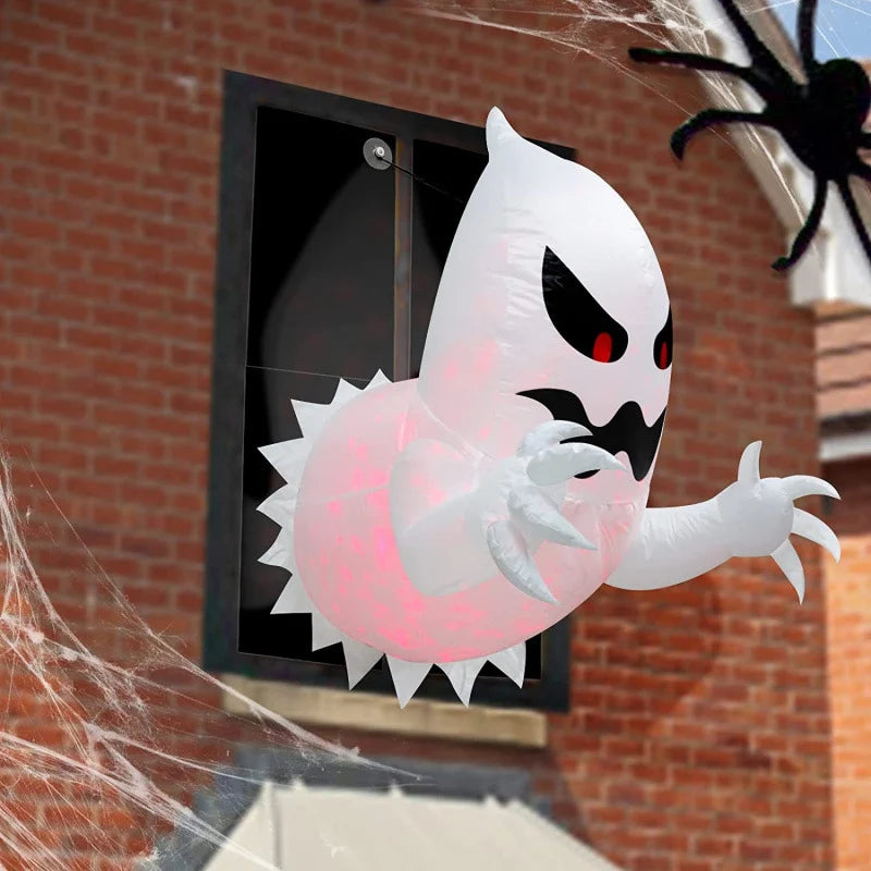 Inflatable Ghost Decoration Glowing Red Eyes LED-Lit