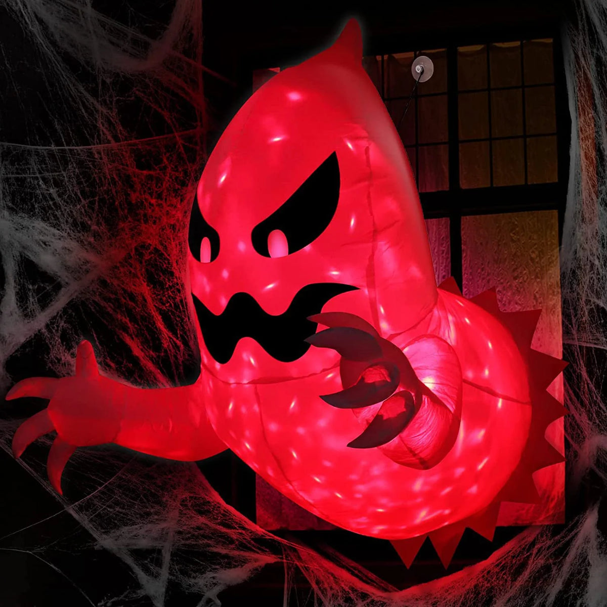 Inflatable Ghost Decoration Glowing Red Eyes LED-Lit