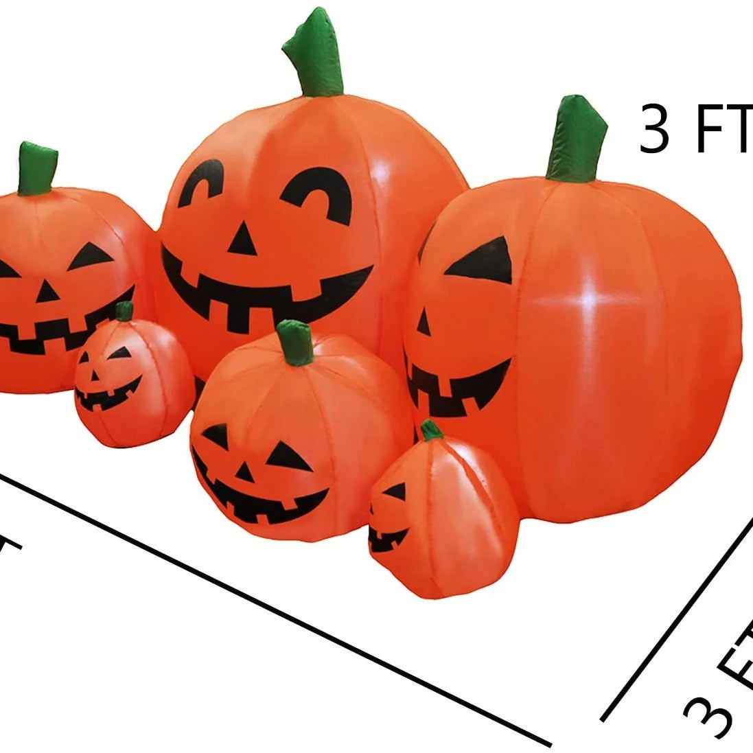 Inflatable Pumpkin Jack-O'-Lantern Weather-Resistant Indoor & Outdoor