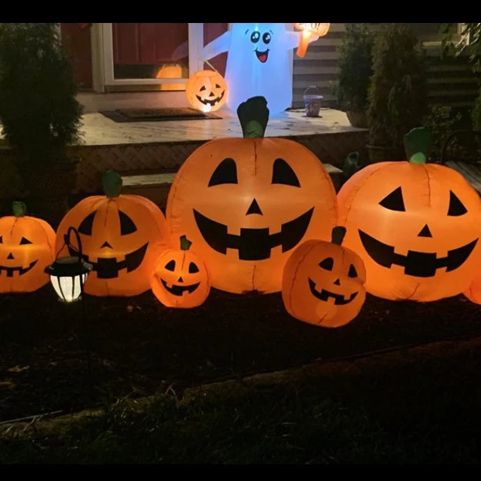 Inflatable Pumpkin Smiling Jack-O'-Lantern Weather-Resistant Easy Setup