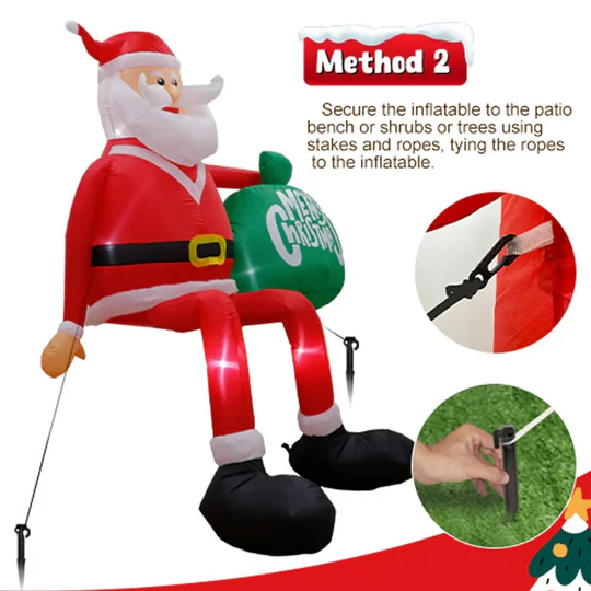 Inflatable Santa 8 Ft LED Waterproof Polyester