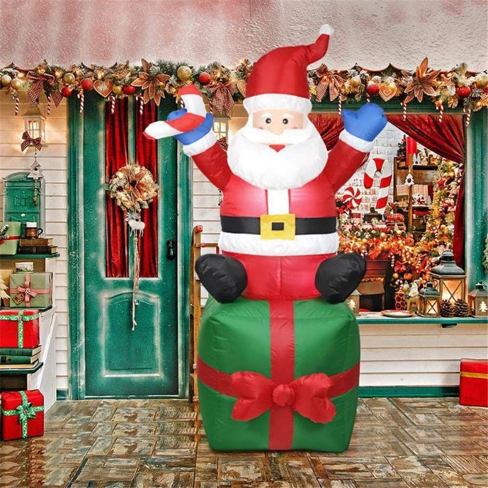 Inflatable Santa Built-In Blower & LED Lights Weather-Resistant