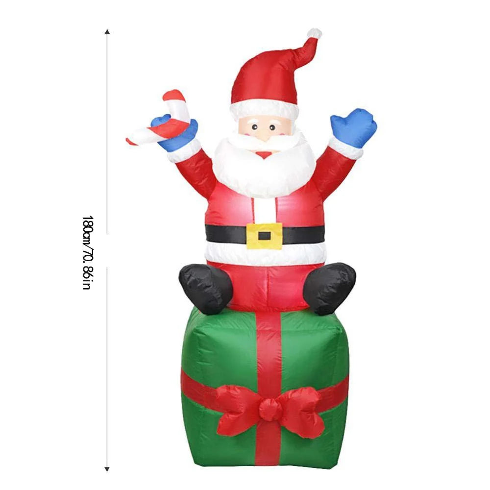 Inflatable Santa Built-In Blower & LED Lights Weather-Resistant