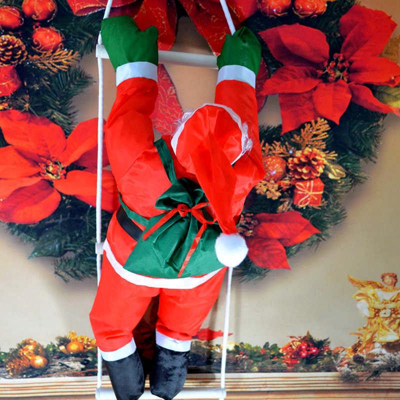 Inflatable Santa Decoration Blower Included Adjustable Climbing Rope