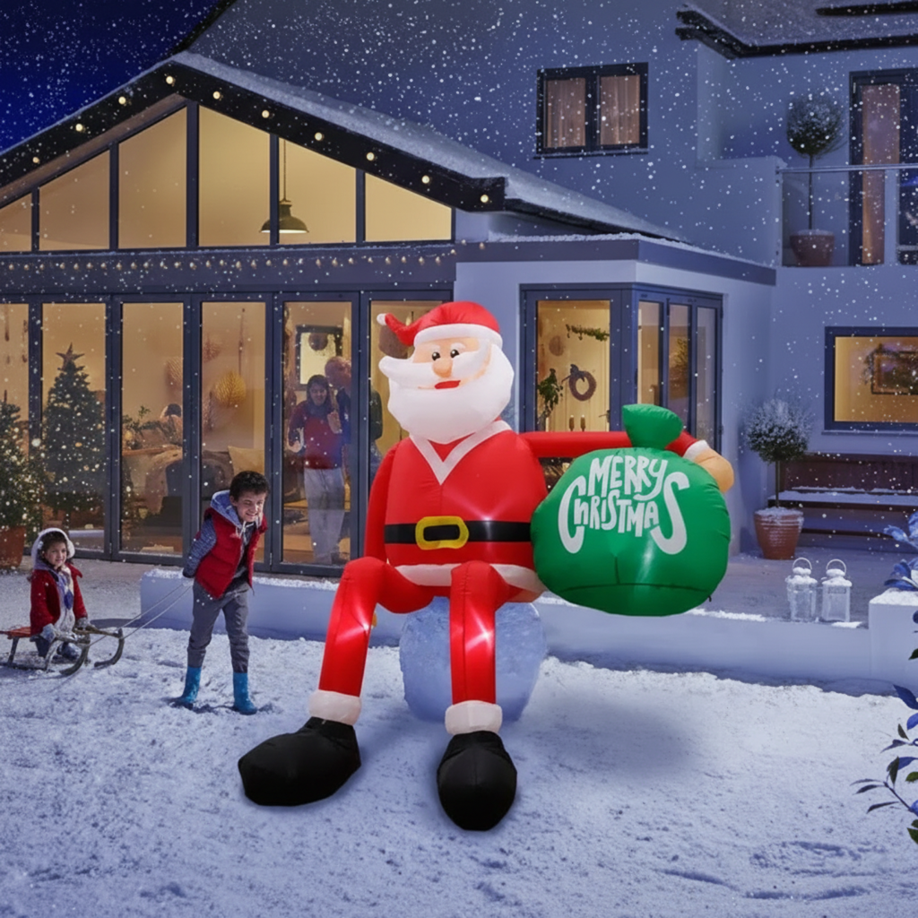 Inflatable Santa LED Lighted Weatherproof 2.4 m Tall