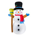 Inflatable Snowman Classic Hat & Broom Built-In Blower