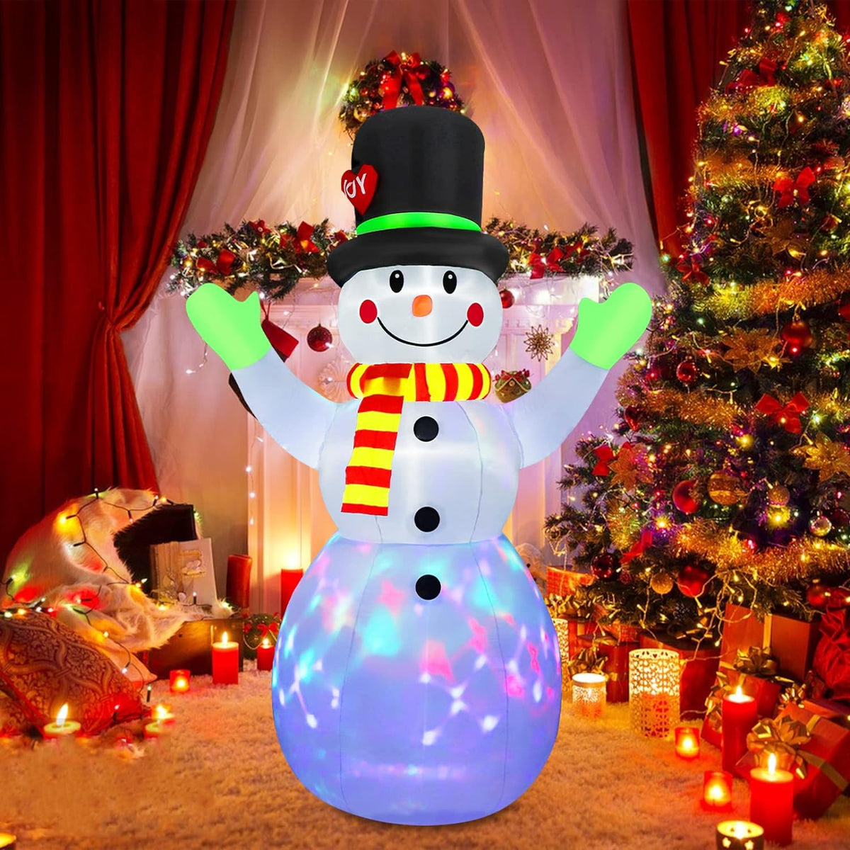 Inflatable Snowman LED Lighted Weather-Resistant 84 Inch