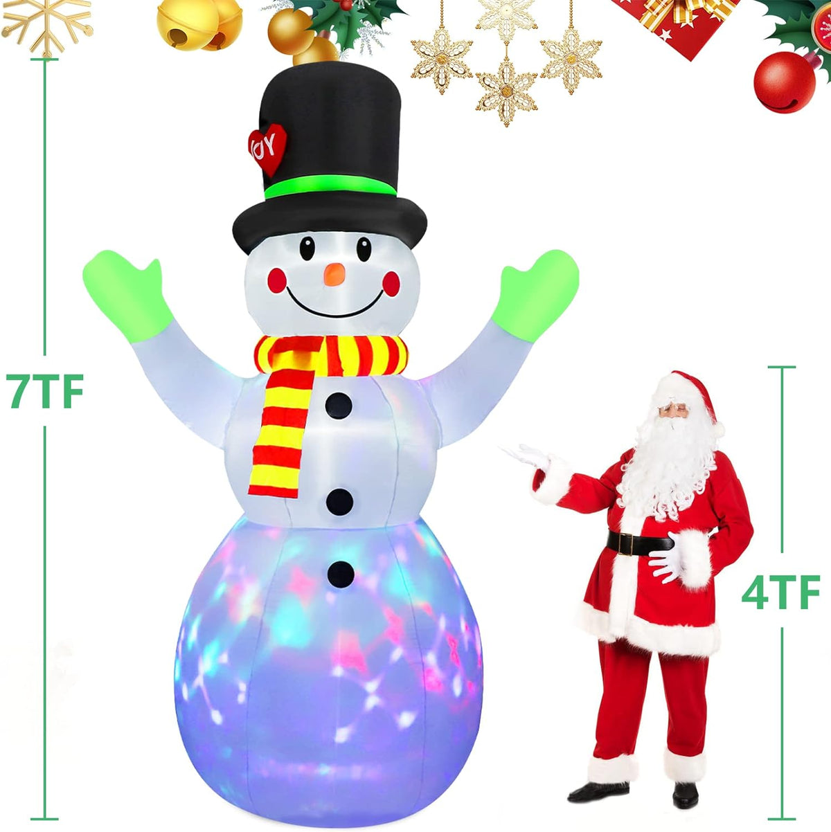 Inflatable Snowman LED Lighted Weather-Resistant 84 Inch