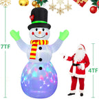 Inflatable Snowman LED-Lit Weather-Resistant 213 cm