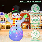 Inflatable Snowman LED-Lit Weather-Resistant 213 cm