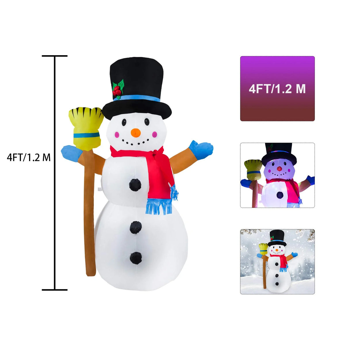 Inflatable Snowman Large Weatherproof Easy-Inflate Blower & Stakes