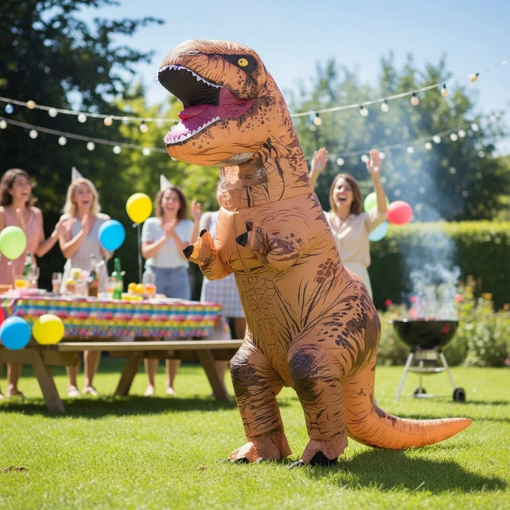 Inflatable T-Rex Costume Battery-Powered Fan & Clear Viewing Window