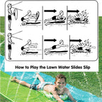 Inflatable Water Slide Dual Lane Integrated Sprinkler