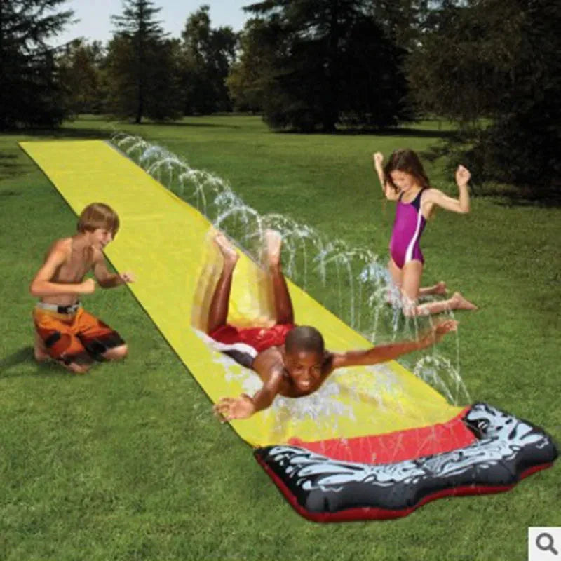 Inflatable Water Slide Dual Lane Integrated Sprinkler