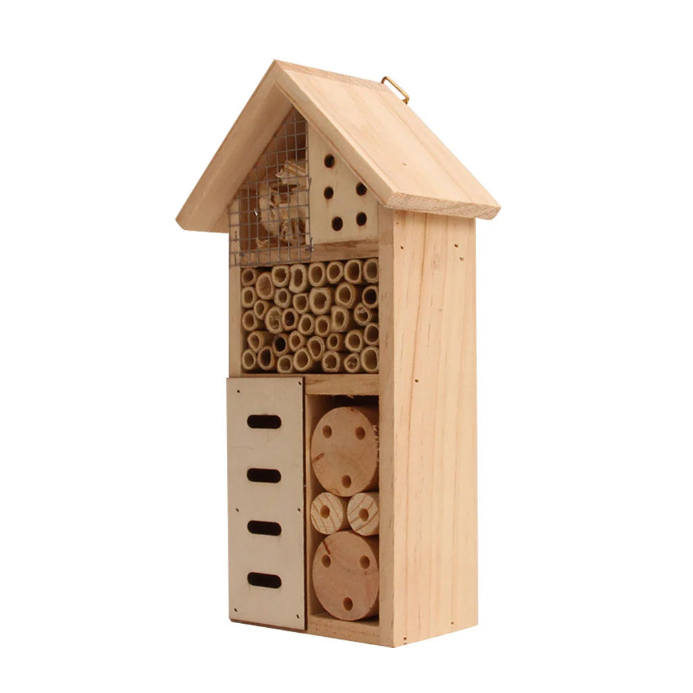 Insect Shelter Solid Wood Multi-Chamber Pollinator Habitat