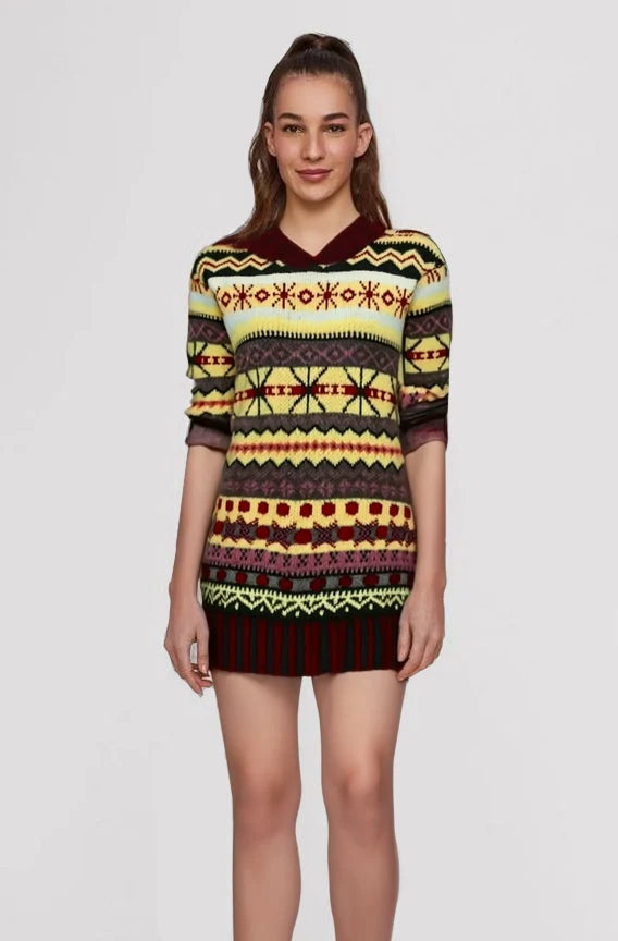 Jumper Norwegian Pattern Soft Knit & Cotton Blend
