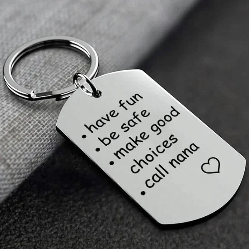 Keychain Stainless Steel Engraved Compact