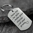 Keychain Stainless Steel Engraved Compact