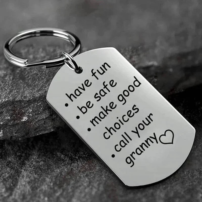 Keychain Stainless Steel Engraved Compact