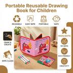 Kids Drawing Book Wipe-Clean Marker & Crayon Compatible