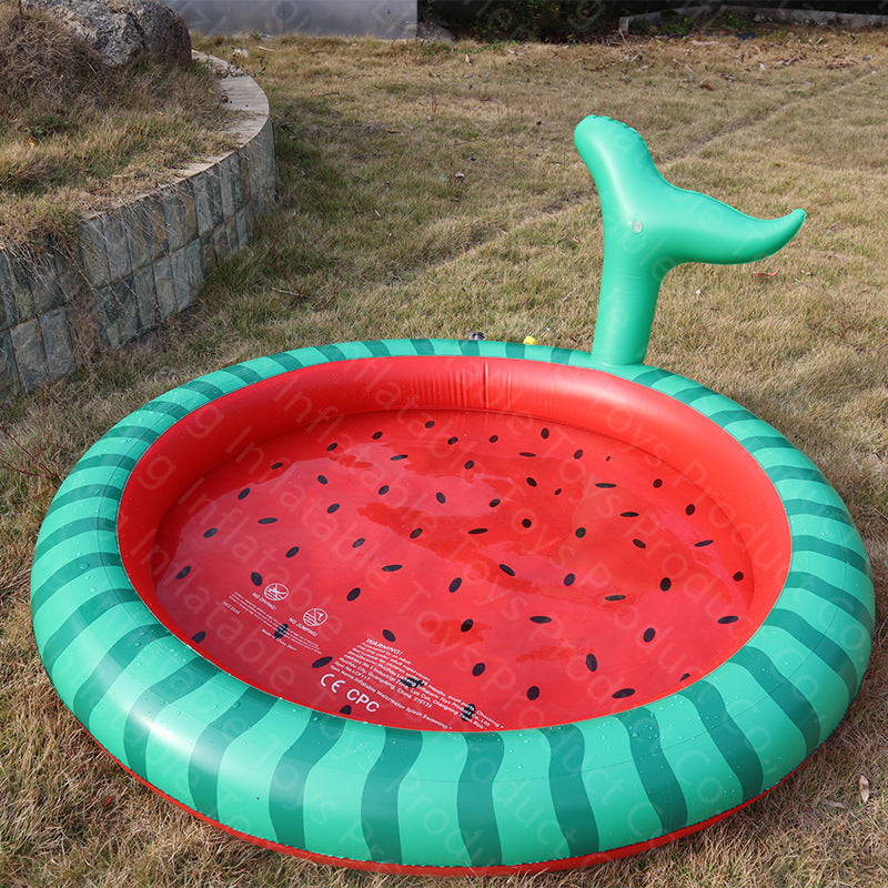 Kids Inflatable Pool PVC Watermelon Design Integrated Spray