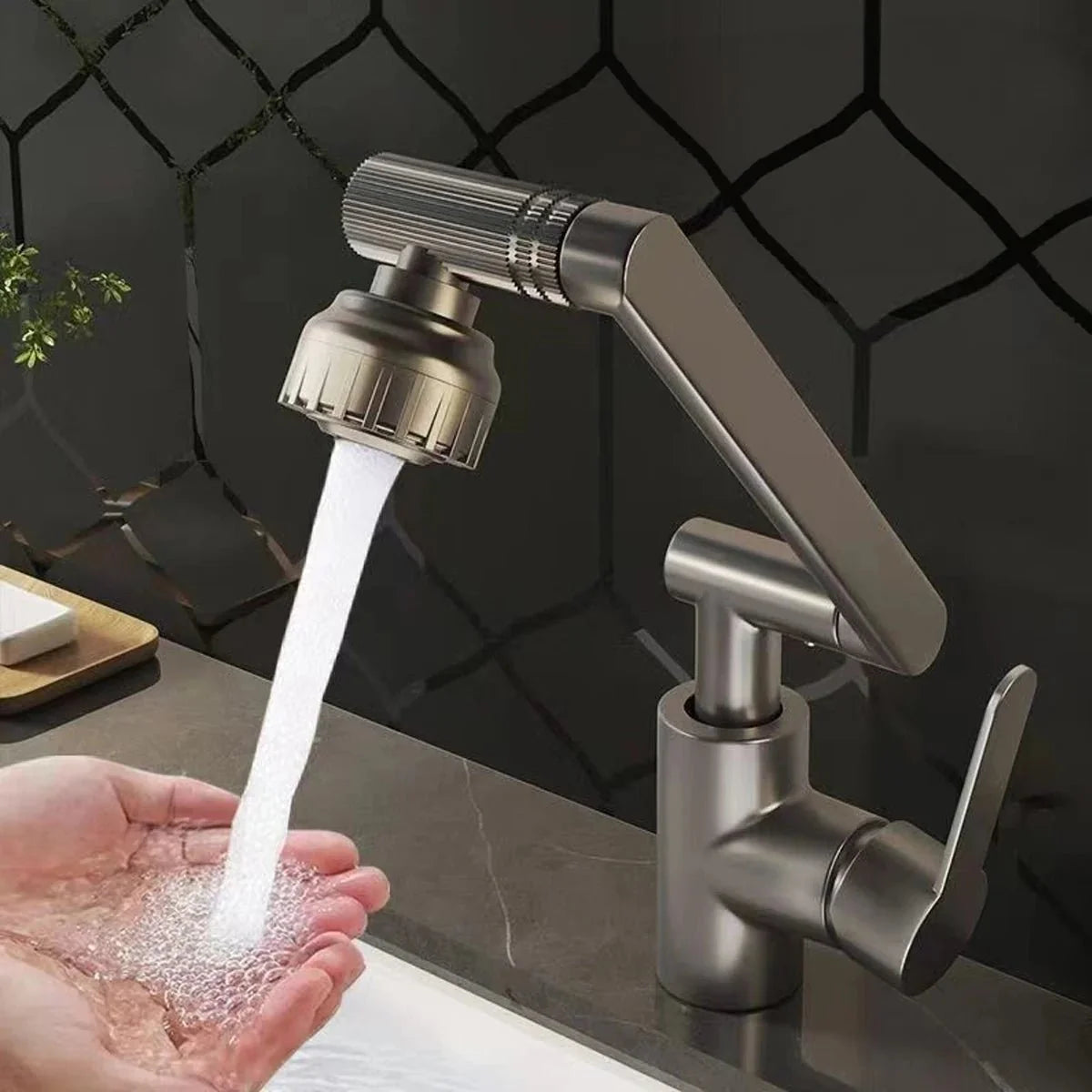 Kitchen Faucet Flexible Robotic Arm Bubble & Shower Spray