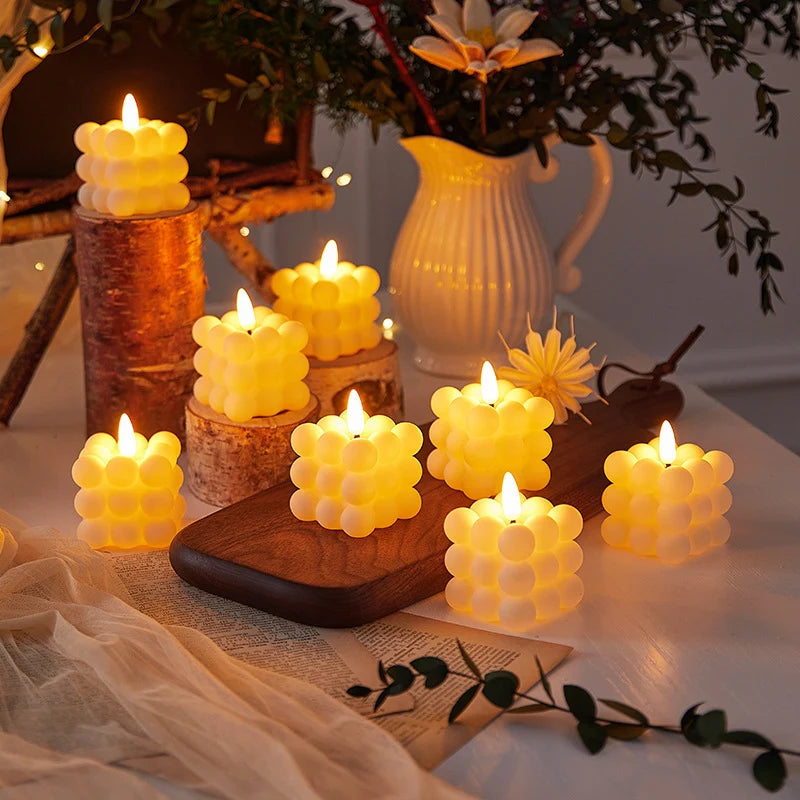 LED Candle Real Wax & Crystal Finish