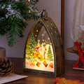 LED Christmas Lantern Festive Santa & Tree Scene