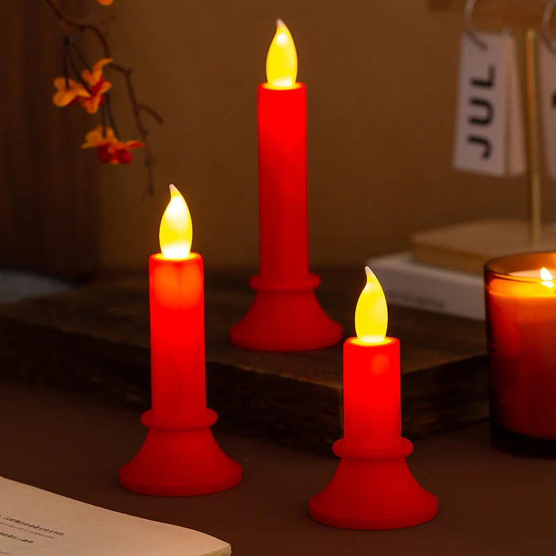 LED Decorative Candle Realistic Flicker Fire-Resistant & Battery-Free