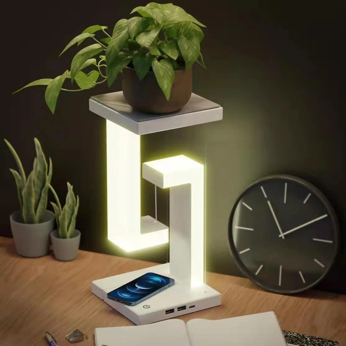 LED Desk Lamp Foldable Wireless Charging & USB Ports