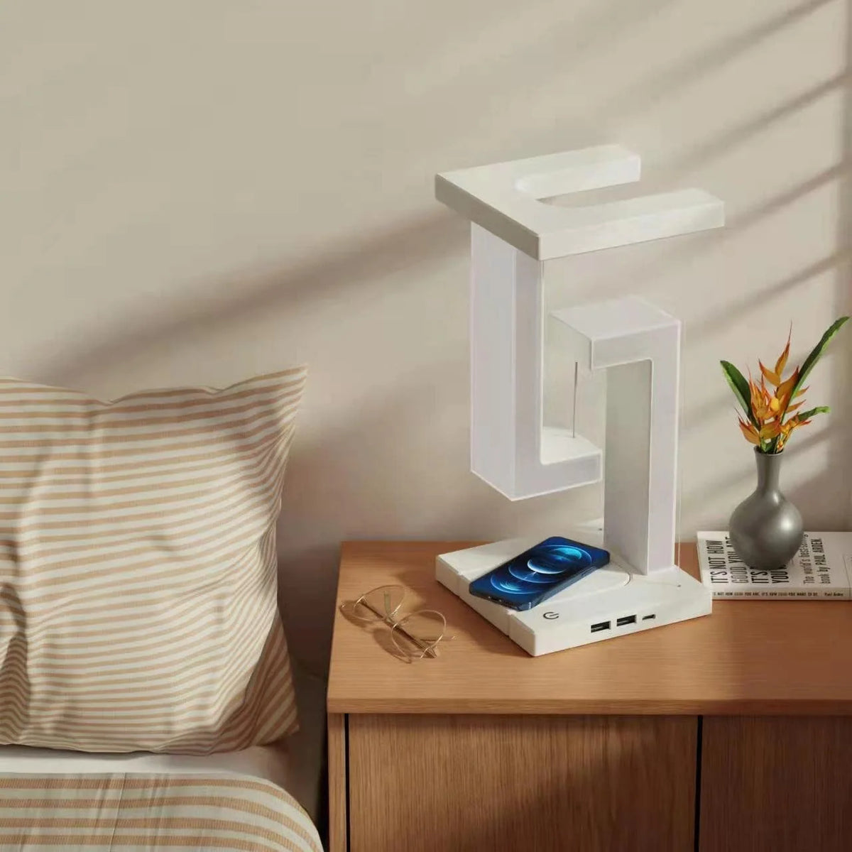 LED Desk Lamp Foldable Wireless Charging & USB Ports