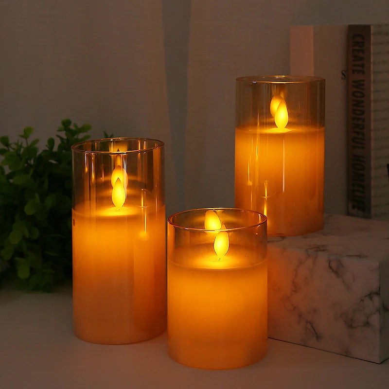 LED Flameless Candle Real Wax Remote Dimmer & Timer