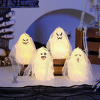 LED Ghost Decoration Mesh Design Gentle LED Light