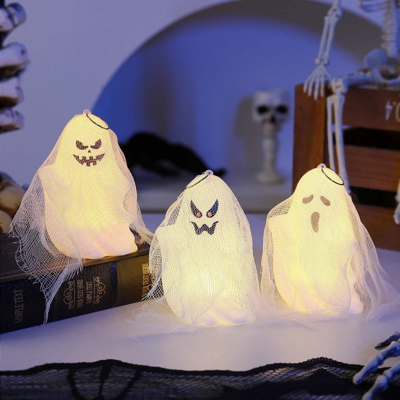 LED Ghost Decoration Mesh Design Gentle LED Light