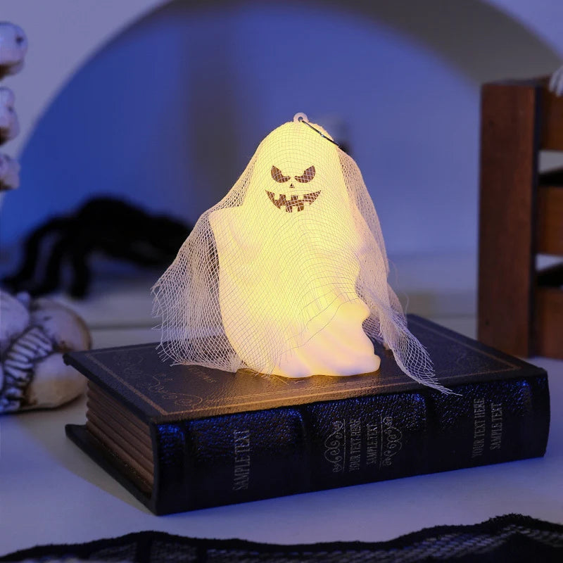 LED Ghost Decoration Mesh Design Gentle LED Light