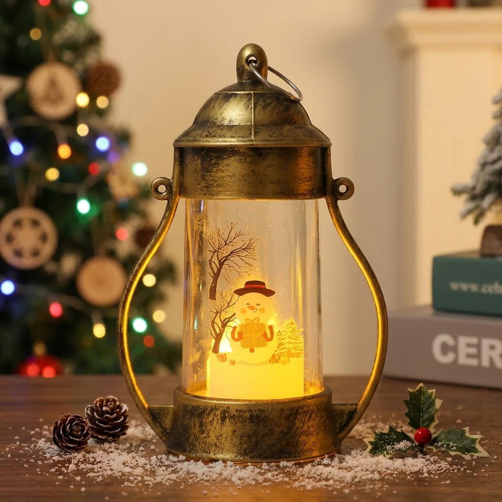 LED Lantern Festive Motif Battery-Powered Indoor & Outdoor