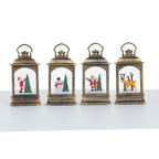 LED Lantern Snowman Scene Soft Warm Glow
