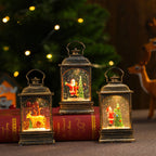 LED Lantern Snowman & Tree Warm Glow