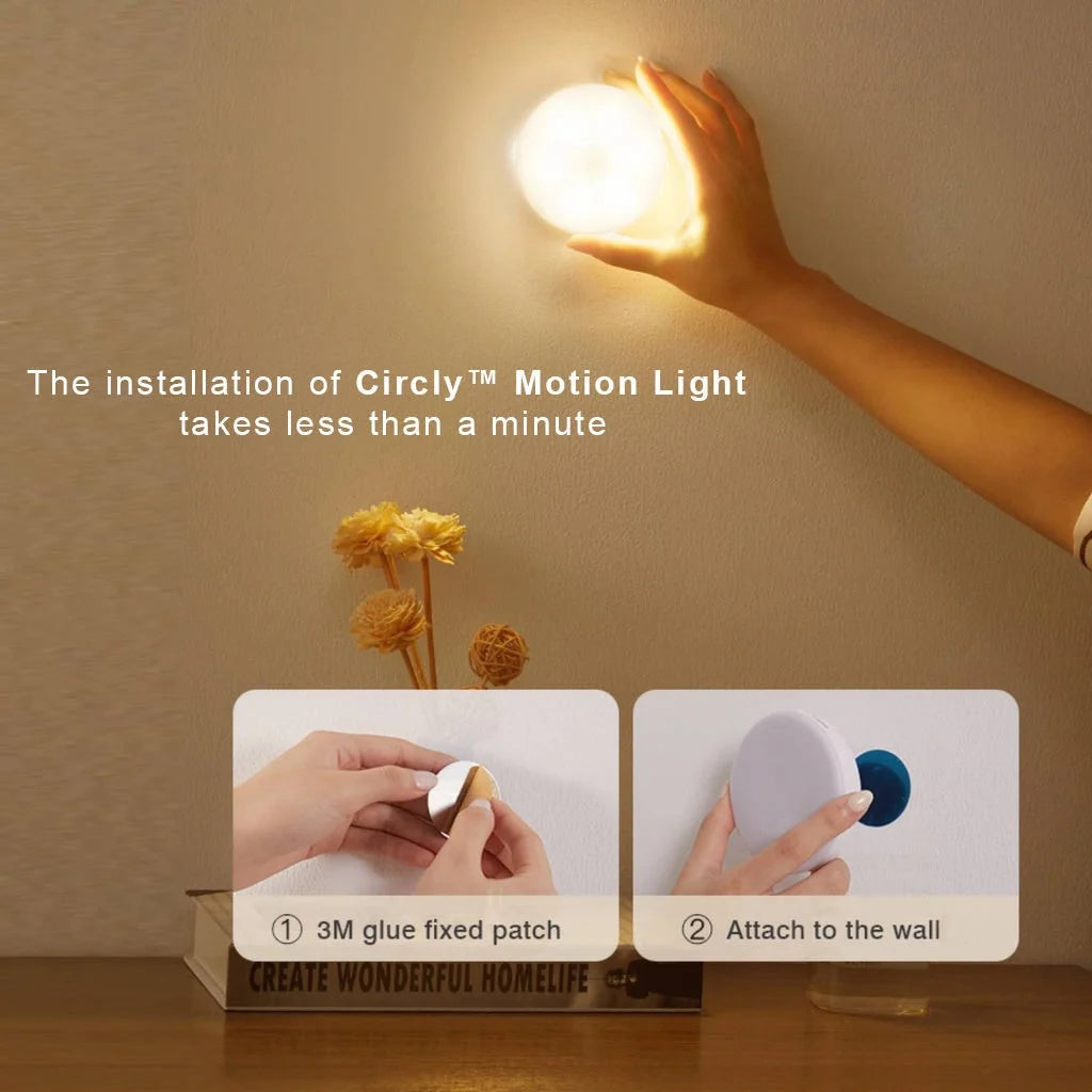 LED Motion Sensor Light USB Rechargeable & Battery Magnetic Mount
